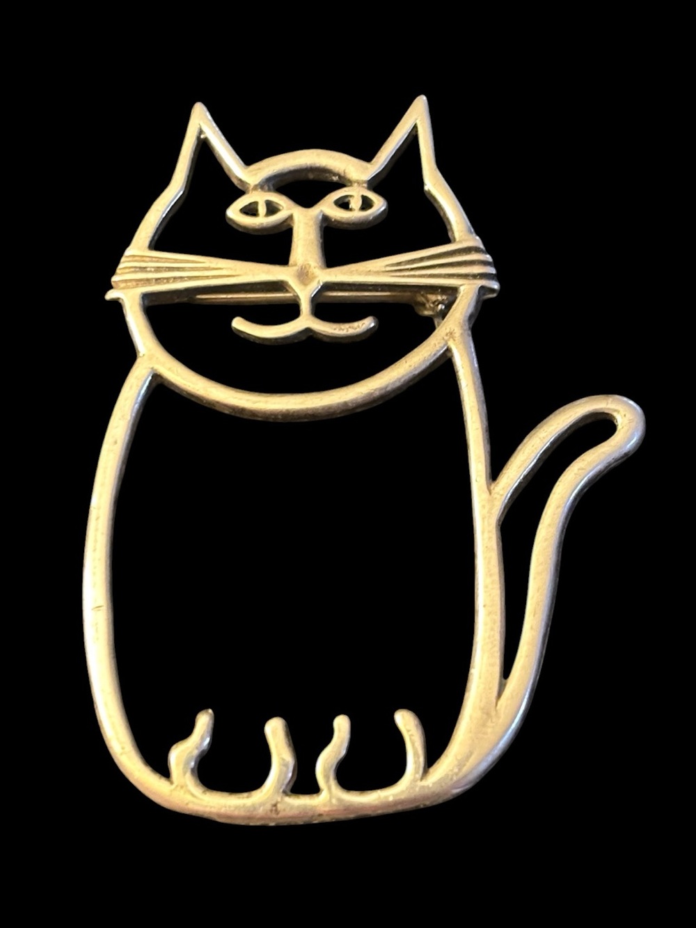 Belinda Woody Vintage Navajo 925 Sterling Silver Sitting Cat Brooch